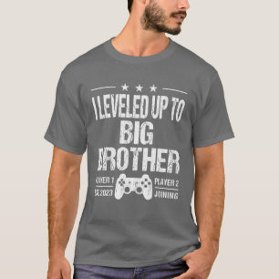 I Leveled Up To Big Brother Est 2023 Funny New Bro T-Shirt