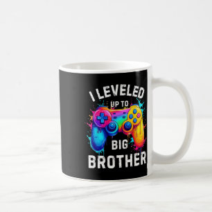 I Leveled Up To Big Brother Funny Gamer Splash Art Coffee Mug