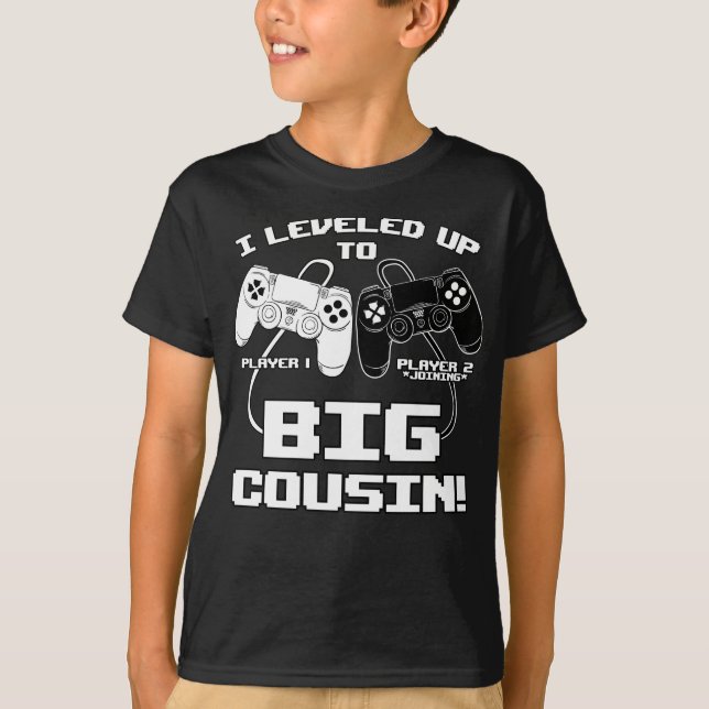 I Leveled Up To Big Cousin Gaming Controller RPG V T-Shirt (Front)