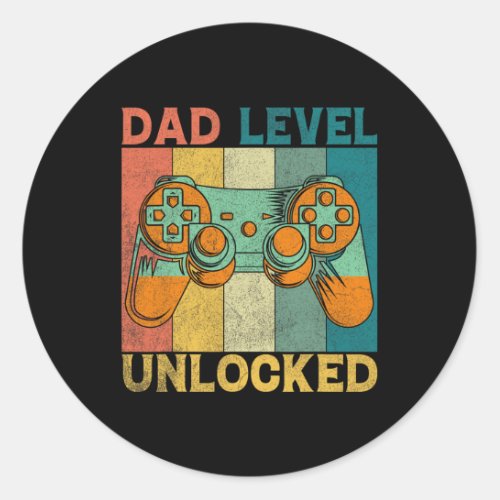 I Leveled Up To Dad 2024 Promoted To Daddy Level U Classic Round Sticker