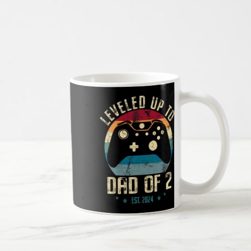 I Leveled Up To Dad Of 2 Daddy Again 2024 Gamer Fa Coffee Mug