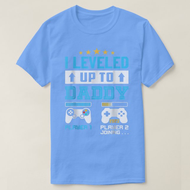I Leveled Up To Daddy 2023 Funny Soon To Be Dad 20 T-Shirt (Design Front)