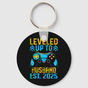 I Leveled Up To Husband Est 2025 Just Married Bach Keychain
