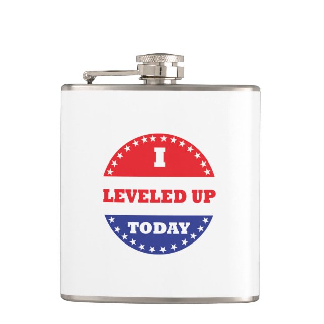 I Leveled Up Today Flask (Front)