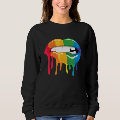 I Licked It So Its Mine Lgbt Rainbow Lips Pride M Sweatshirt