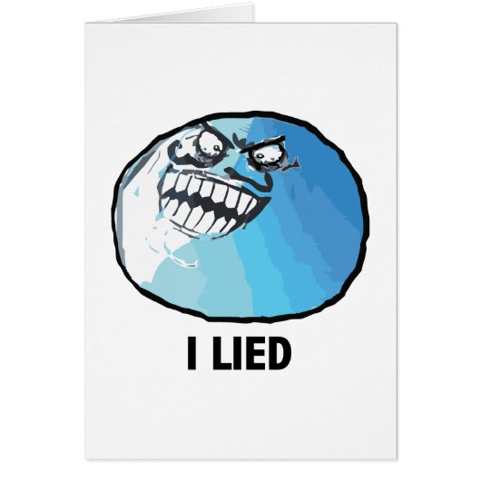 I Lied Rage Face Meme Cards (Front)