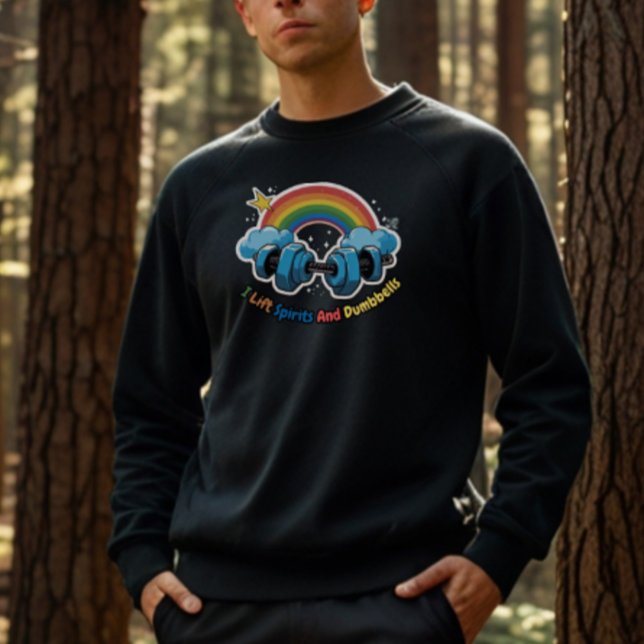 I Lift Spirits and Dumbbells Funny Men's  Tri-Blend Shirt (Creator Uploaded)