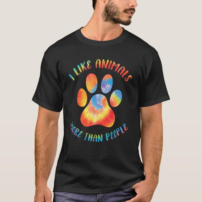 I Like Animals More Than People  Vegan Vegetarian  T-Shirt (Front)