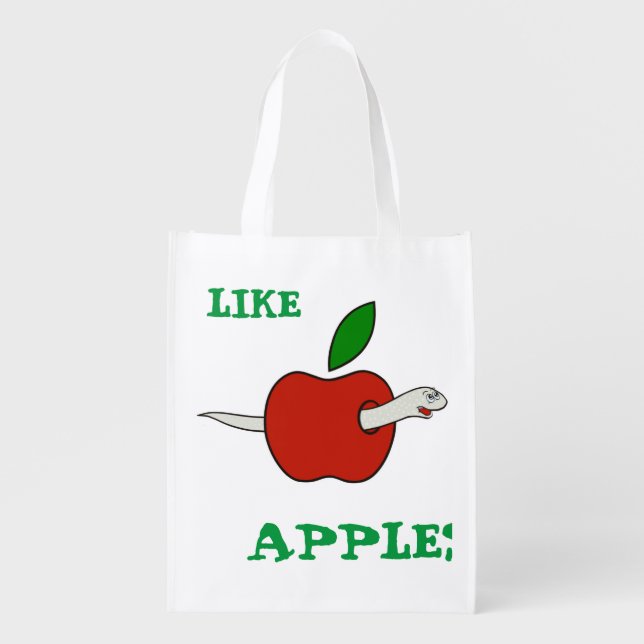  I LIKE APPLES  GROCERY BAG (Front)