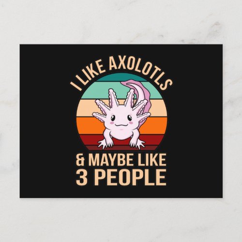 I Like Axolotls Kawaii Animal Axolotl Lover Owner Invitation Postcard