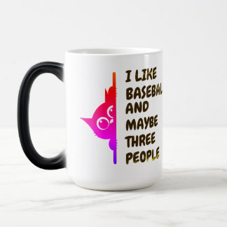 I like baseball-peeking cat color morph mug