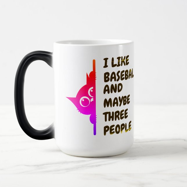 I like baseball-peeking cat color morph mug  (Left)