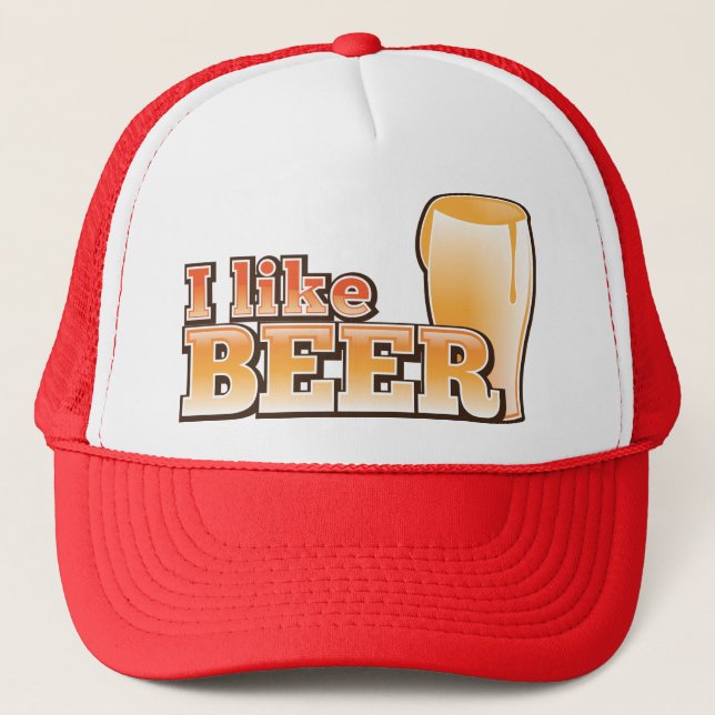 I LIKE BEER alcohol drink design Trucker Hat (Front)