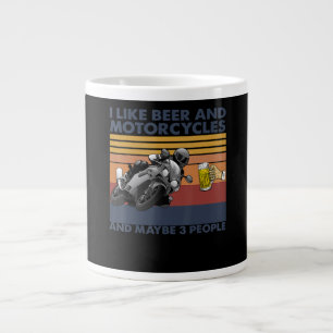 I Like Beer And Motorcycles - Motorcycles Gift Giant Coffee Mug