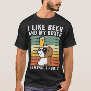 I Like Beer And My Boer Retro Vintage Dog  T-Shirt