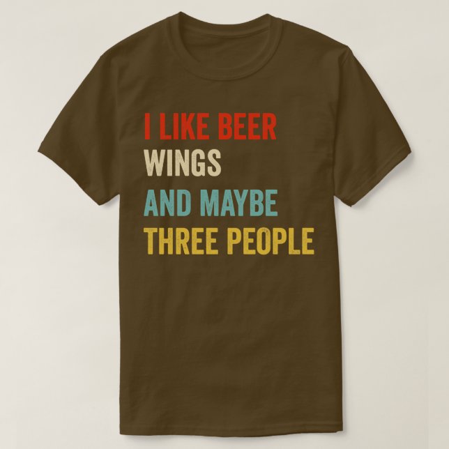 I Like Beer Wings T-Shirt (Design Front)