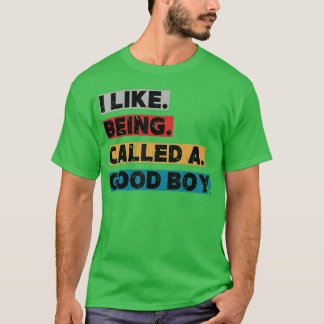 I Like Being Called A Good Boy Funny Bold Saying Q T-Shirt