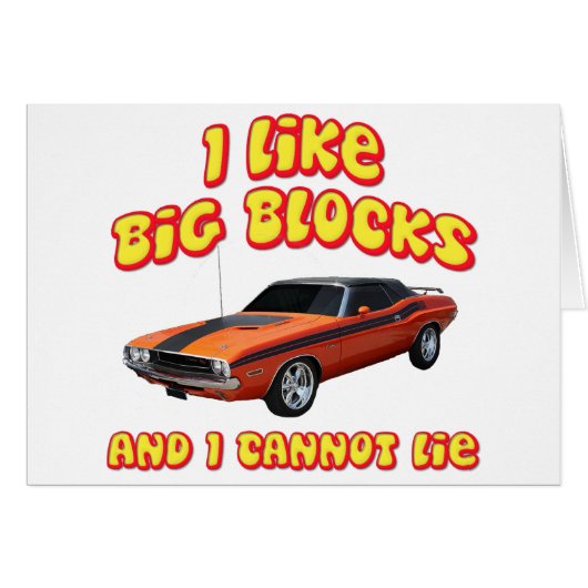 I Like Big Blocks & I Cannot Lie Dodge Challenger Cards (Front Horizontal)