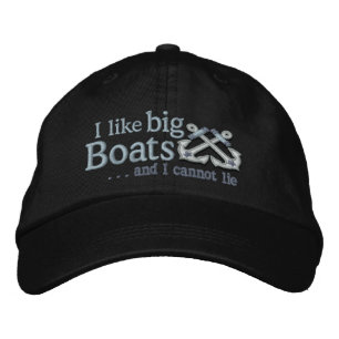 I like big boats Humorous Nautical Embroidered Baseball Cap