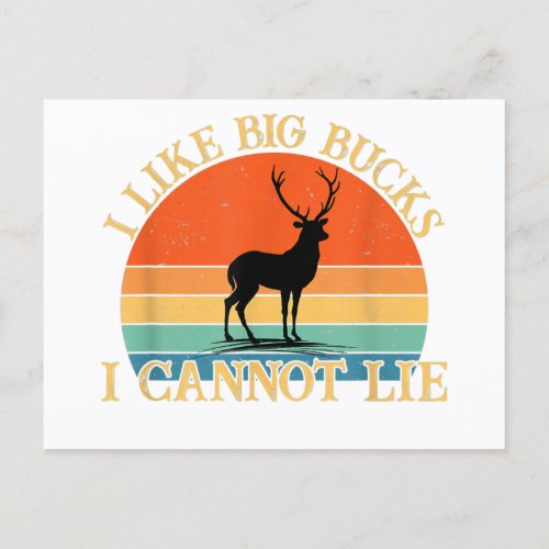 I Like Big Bucks And I Cannot Lie Deer Hunting Announcement Postcard