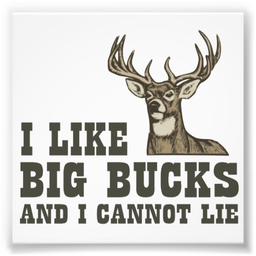 I Like Big Bucks And I Cannot Lie Photo Print