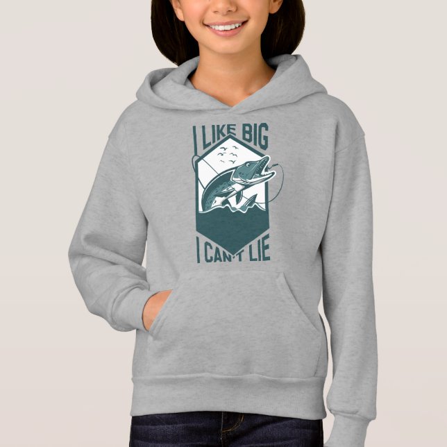 I Like Big Fish And I Can't Lie Pike Biting Hoodie (Front)