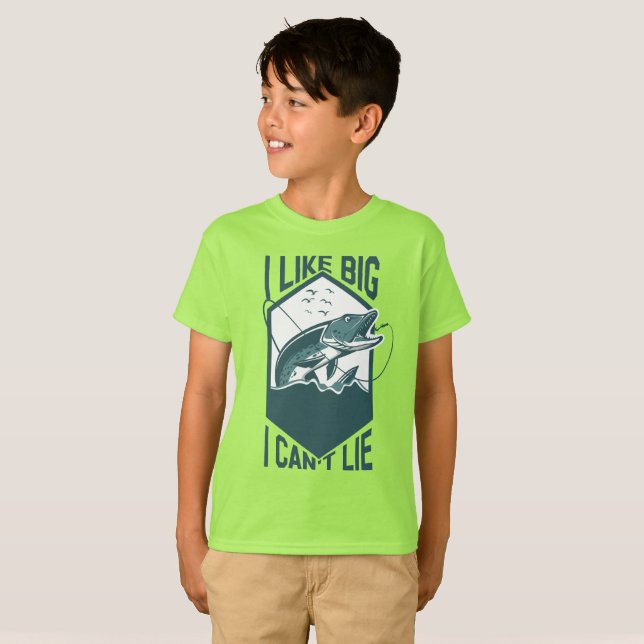 I Like Big Fish And I Can't Lie Pike Biting  T-Shirt (Front Full)