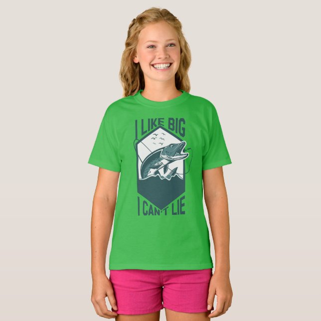I Like Big Fish And I Can't Lie Pike Biting T-Shirt (Front Full)