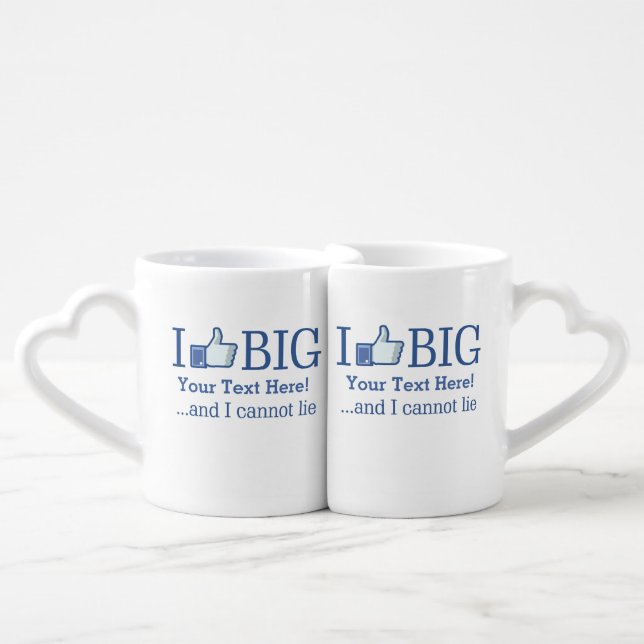I Like Big Personalized Your Text Easily Coffee Mug Set (Front Nesting)