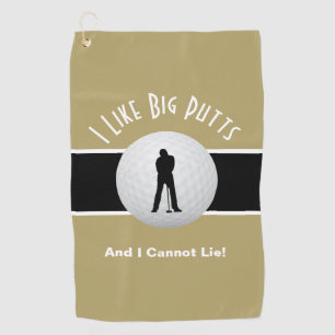 I Like Big Putts Golf Funny Sports Humor Gold Golf Towel