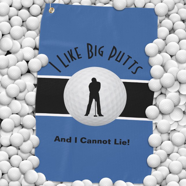 I Like Big Putts Golf Humor Fun Blue Black Towel (I Like Big Putts Golf Humor Fun Blue Black Golf Towel)