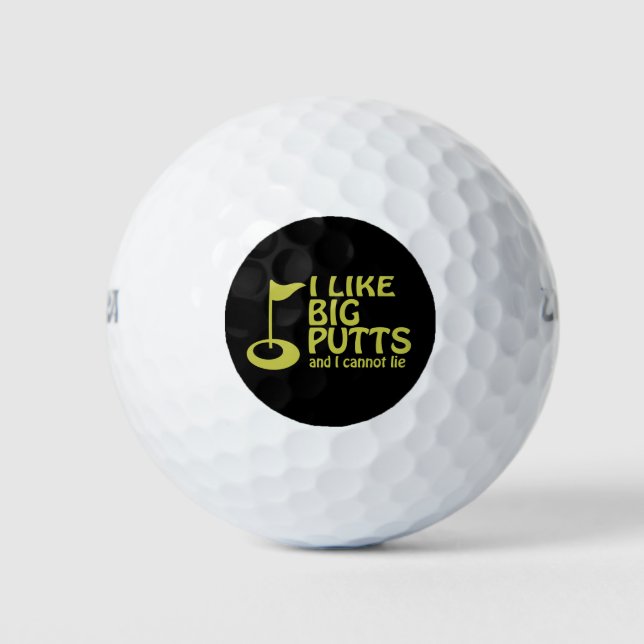 I Like Big Putts Golfing Humor Golf Balls (Front)