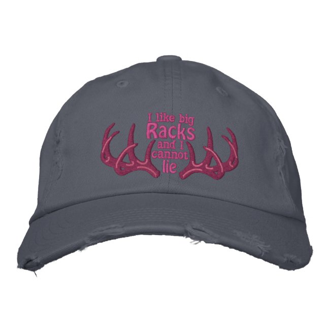 I like big racks and I cannot lie Embroidered Baseball Hat (Front)