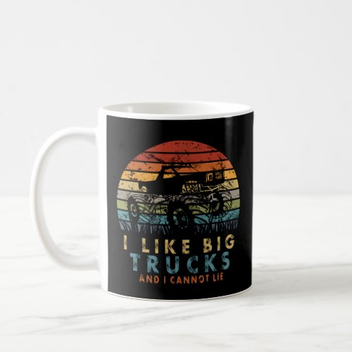 I like big Trucks and I cannot lie l Retro Sun Mon Coffee Mug