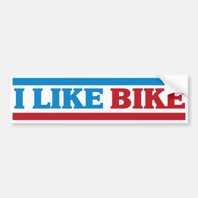 I Like Bike Bumper Sticker (Front)