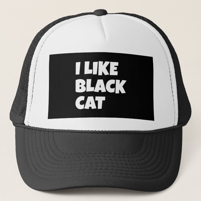 I Like black cat design Trucker Hat (Front)