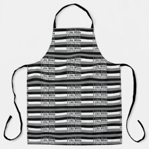 I Like Black White And Gray Color Striped Design Apron