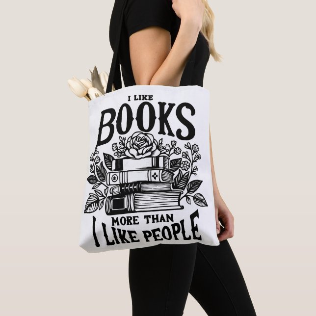 I Like Books Tote Bag (Close Up)