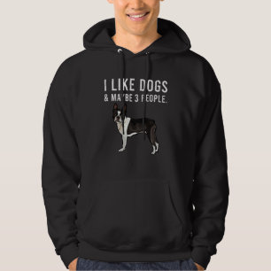 I Like Boston Terrier Dogs And Maybe 3 People Hoodie