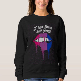 I Like Boys and Girls Bisexual LGBTQ Bi Pride Coup Sweatshirt