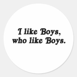 I like boys who like boys classic round sticker