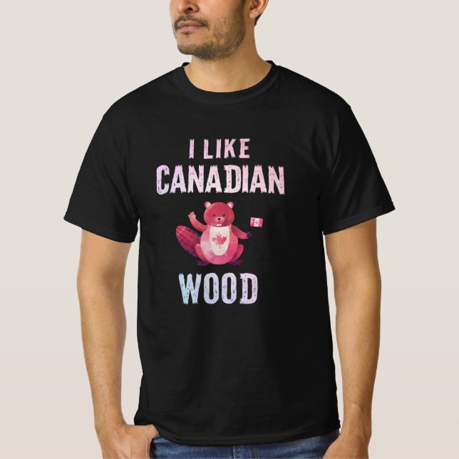 I like Canadian Wood Beaver Canada Native T-Shirt (Front)