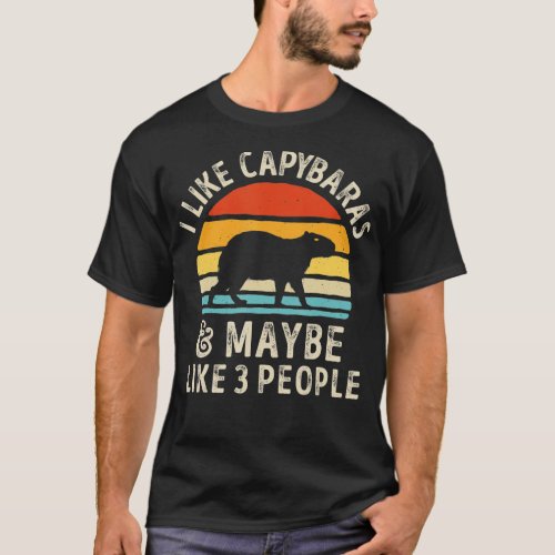 I Like Capybaras and Maybe 3 People Capybara Roden T_Shirt