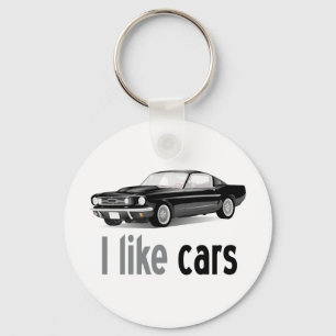 I like cars keychain