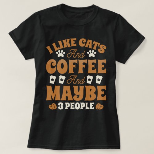 I Like Cats and Coffee T_Shirt Design