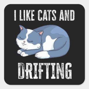 I like Cats and Drifting Gift Square Sticker