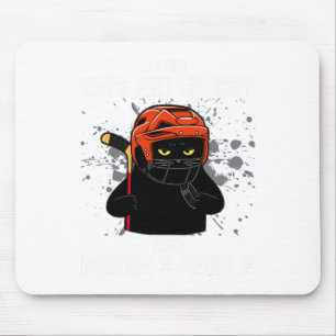 I Like Cats And Hockey And Maybe 3 People Funny Ca Mouse Pad