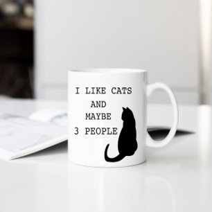I Like Cats And Maybe 3 People Funny Mug