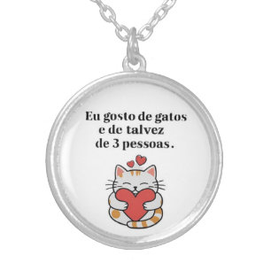 I Like Cats and Maybe 3 people Silver Plated Necklace