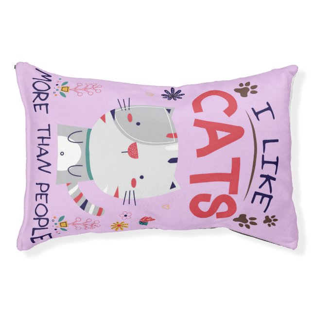I Like Cats More Than People Pet Bed (Front)